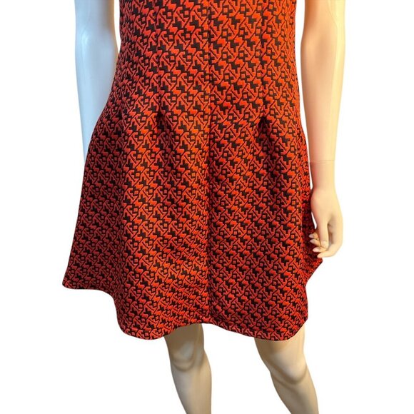 Sans Souci Womens Geometric Red Black Zipper Back Med Auburn Florida Gators EUC - Picture 2 of 6